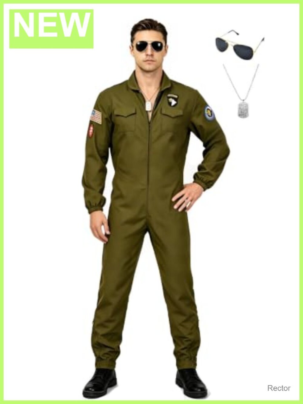 Fighter Pilot Costume Men Halloween Cosplay Jumpsuit